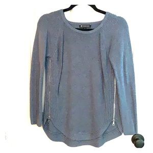 INC dusty blue sweater with zip side detail